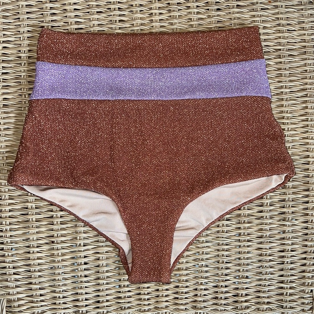New Beach Riot Meara bikini bottom Small S shimmer glitter festival hot pants